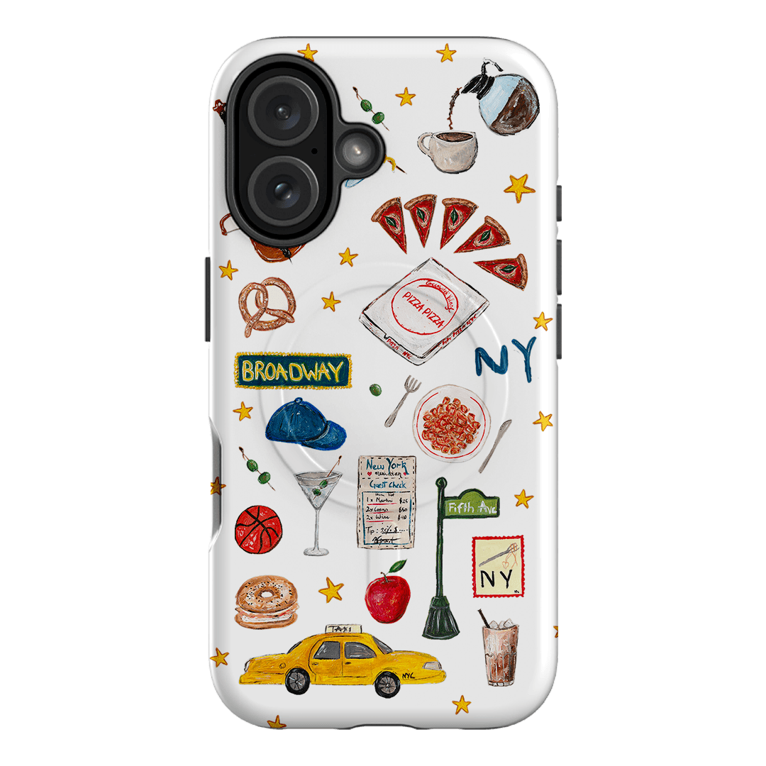 NYC White Printed Phone Cases iPhone 16 / Armoured MagSafe by BG. Studio - The Dairy