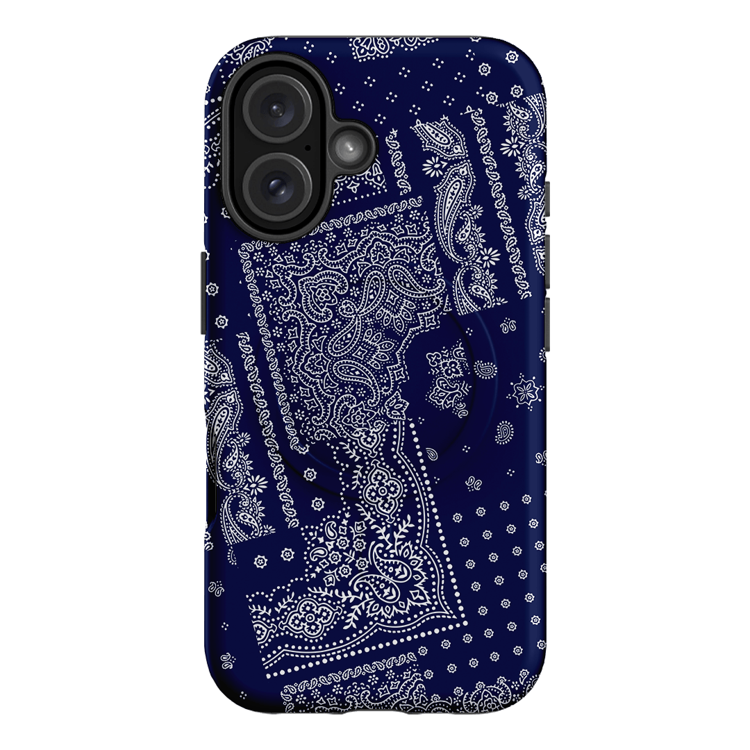 Paisley Indigo Printed Phone Cases iPhone 16 / Armoured MagSafe by The Dairy - The Dairy