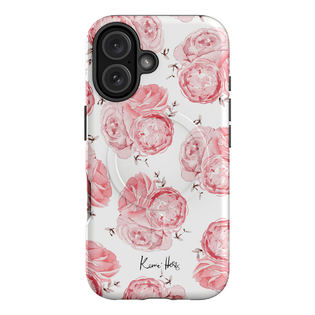 Peony Rose Printed Phone Cases iPhone 16 / Armoured MagSafe by Kerrie Hess - The Dairy