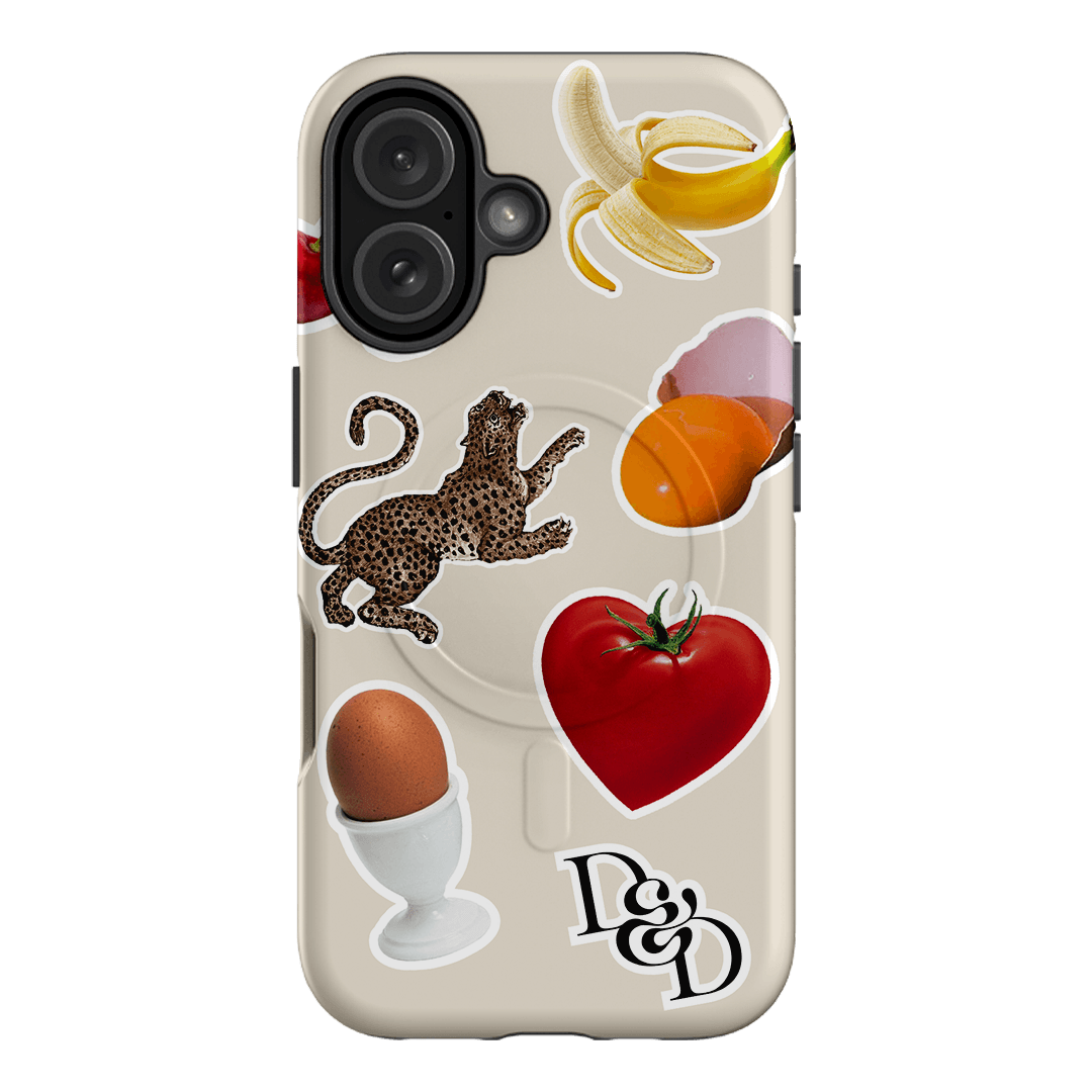 Sunday Stickers Cream Printed Phone Cases iPhone 16 / Armoured MagSafe by Desmond & Dempsey - The Dairy