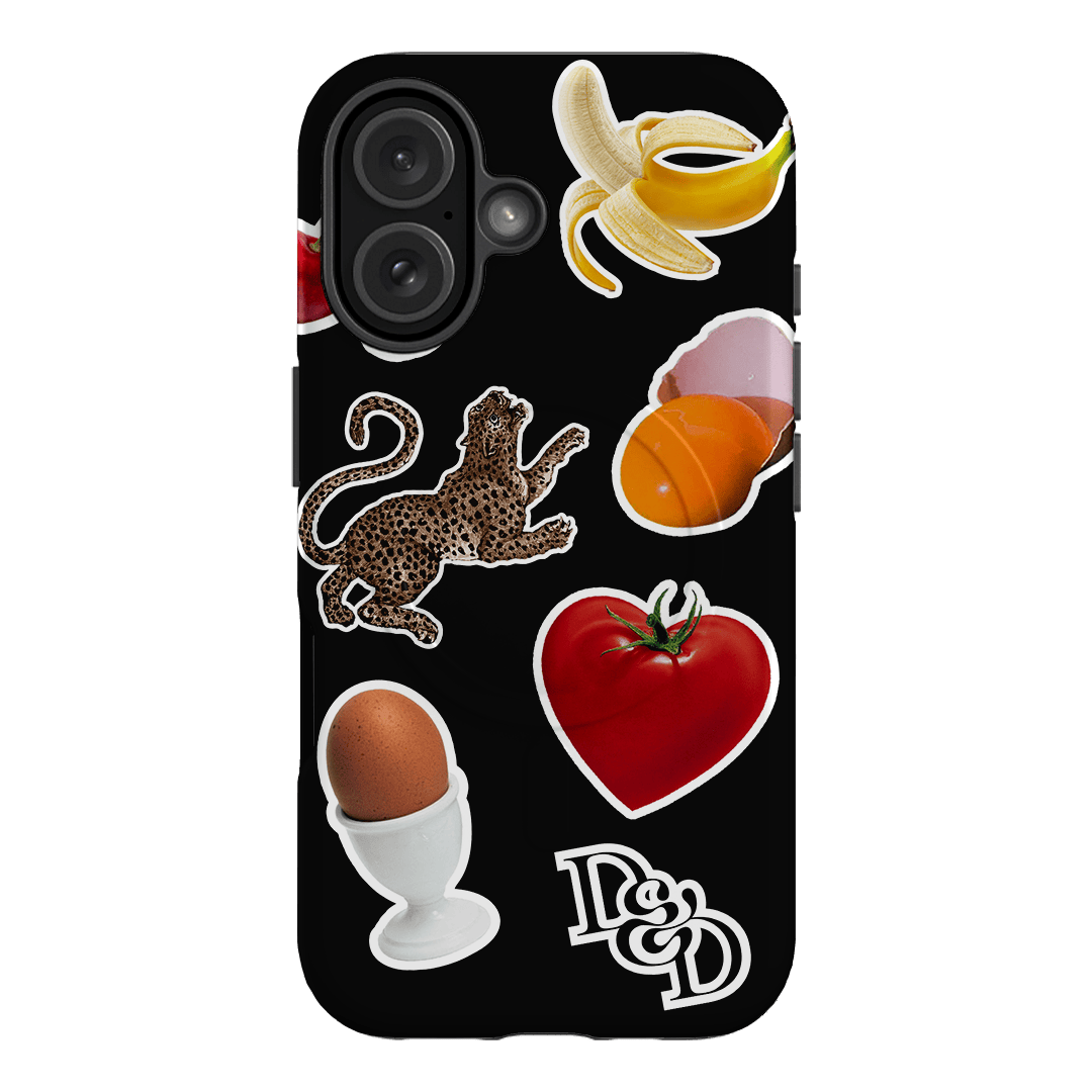 Sunday Stickers Black Printed Phone Cases by Desmond & Dempsey - The Dairy
