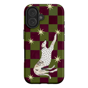Check Greyhound Green Printed Phone Cases iPhone 16 / Armoured by Lisa Hu - The Dairy