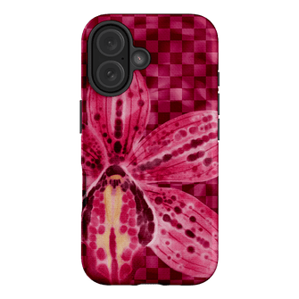 Check Orchid Printed Phone Cases iPhone 16 / Armoured by Sally Hungerford - The Dairy
