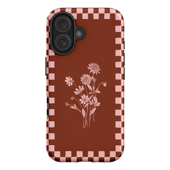 Dahlia Check Printed Phone Cases iPhone 16 / Armoured by Typoflora - The Dairy