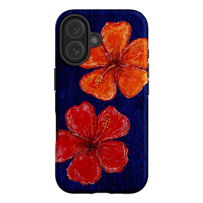 Hibiscus Flower Deep Blue Printed Phone Cases iPhone 16 / Armoured by BG. Studio - The Dairy