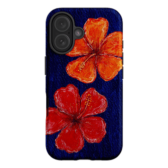 Hibiscus Flower Deep Blue Printed Phone Cases iPhone 16 / Armoured by BG. Studio - The Dairy