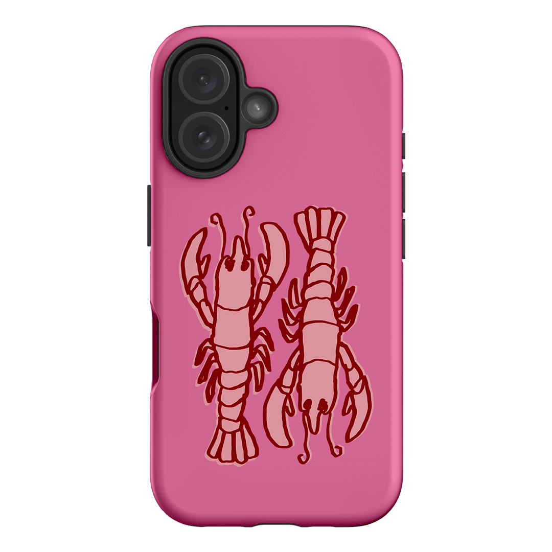 Lobster Love Pink Printed Phone Cases iPhone 16 / Armoured by The Dairy - The Dairy