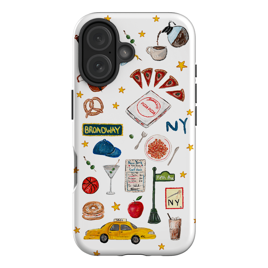 NYC White Printed Phone Cases iPhone 16 / Armoured by BG. Studio - The Dairy