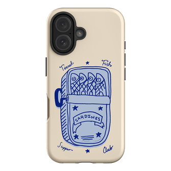 Sardine Social Blue Printed Phone Cases iPhone 16 / Armoured by The Dairy - The Dairy