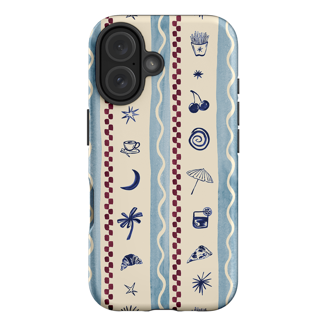 Summer Snacks Blue Printed Phone Cases iPhone 16 / Armoured by Charlie Taylor - The Dairy