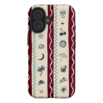 Summer Snacks Burgundy Printed Phone Cases iPhone 16 / Armoured by Charlie Taylor - The Dairy