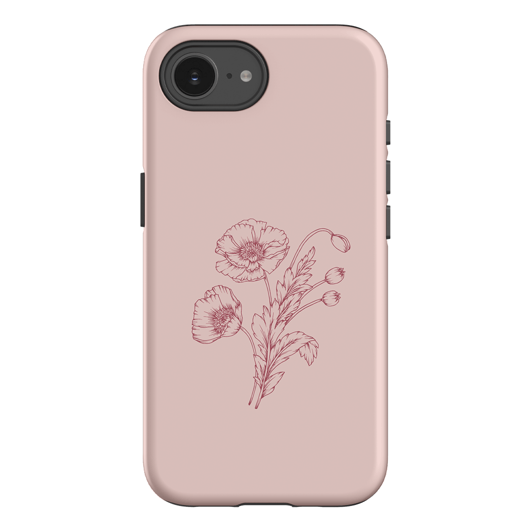 Blush Poppies Printed Phone Cases iPhone 16E / Armoured by Typoflora - The Dairy