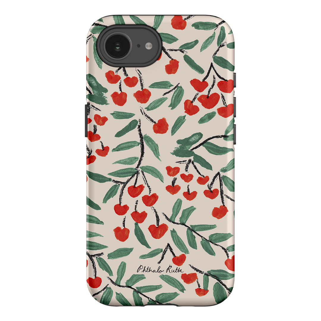 Cherry Love Printed Phone Cases iPhone 16E / Armoured by Phthalo Ruth - The Dairy