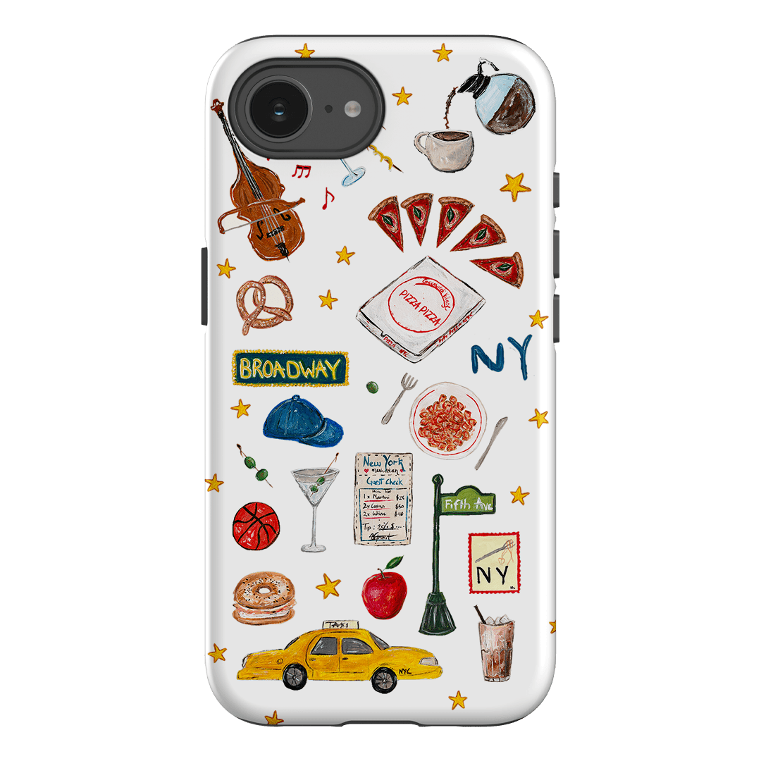NYC White Printed Phone Cases iPhone 16E / Armoured by BG. Studio - The Dairy