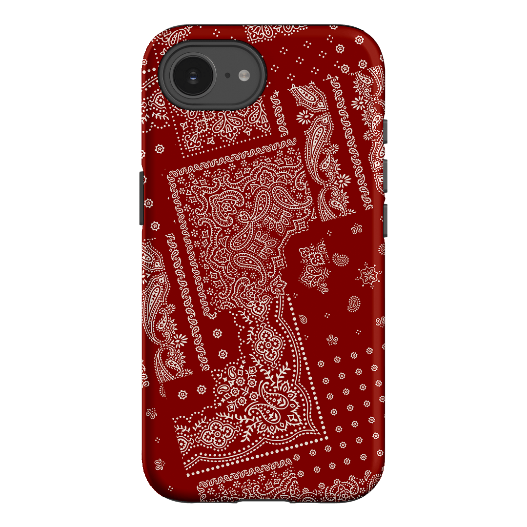 Paisley Crimson Printed Phone Cases iPhone 16E / Armoured by The Dairy - The Dairy