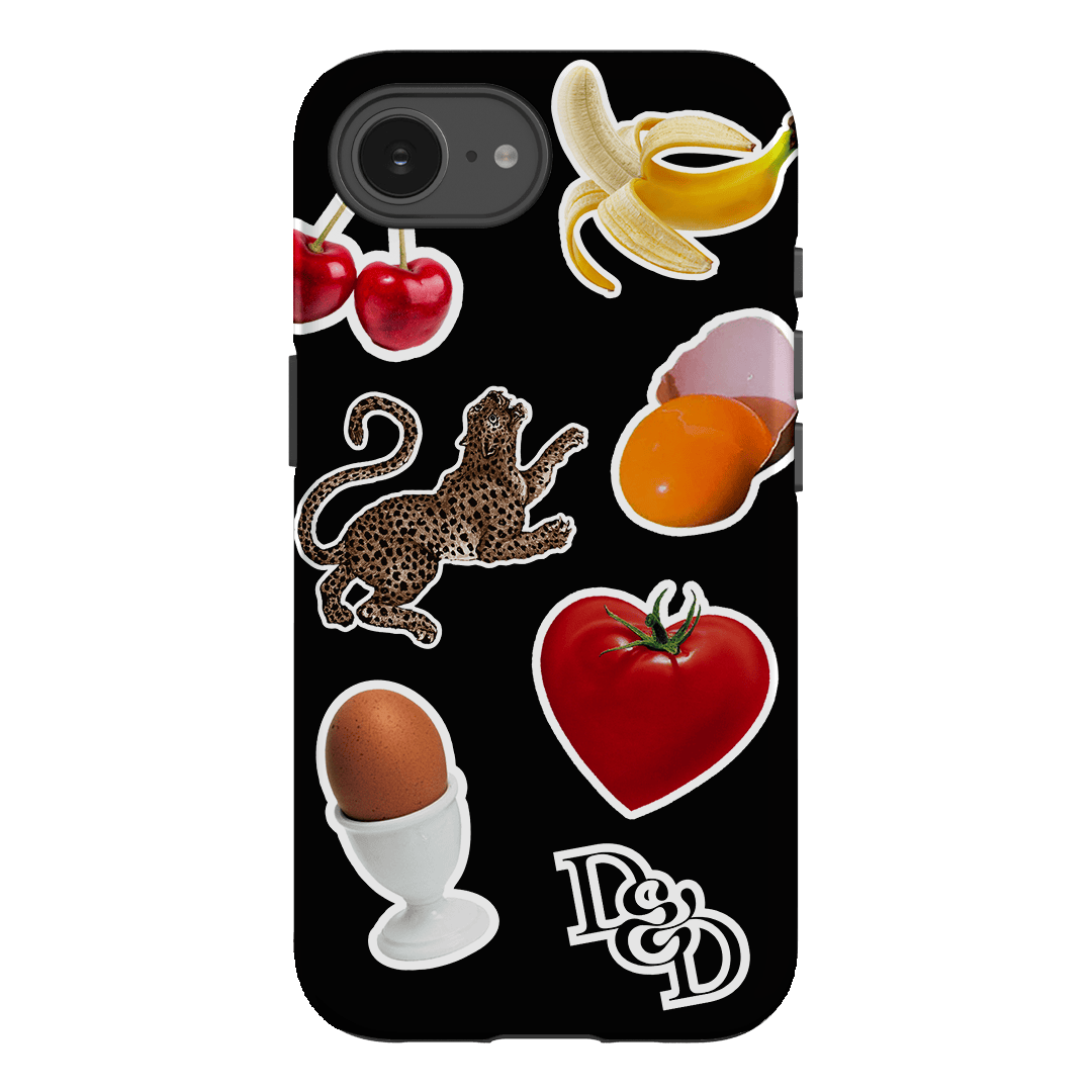 Sunday Stickers Black Printed Phone Cases by Desmond & Dempsey - The Dairy