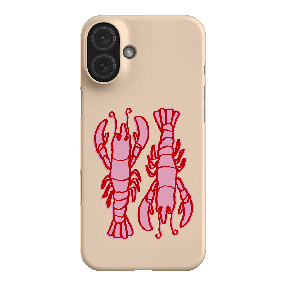 Lobster Love Peach Printed Phone Cases iPhone 16 Plus / Snap by The Dairy - The Dairy