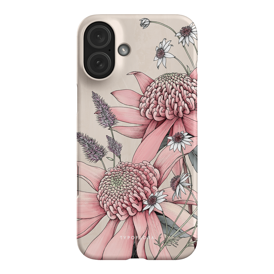 Pink Waratah Printed Phone Cases iPhone 16 Plus / Snap by Typoflora - The Dairy