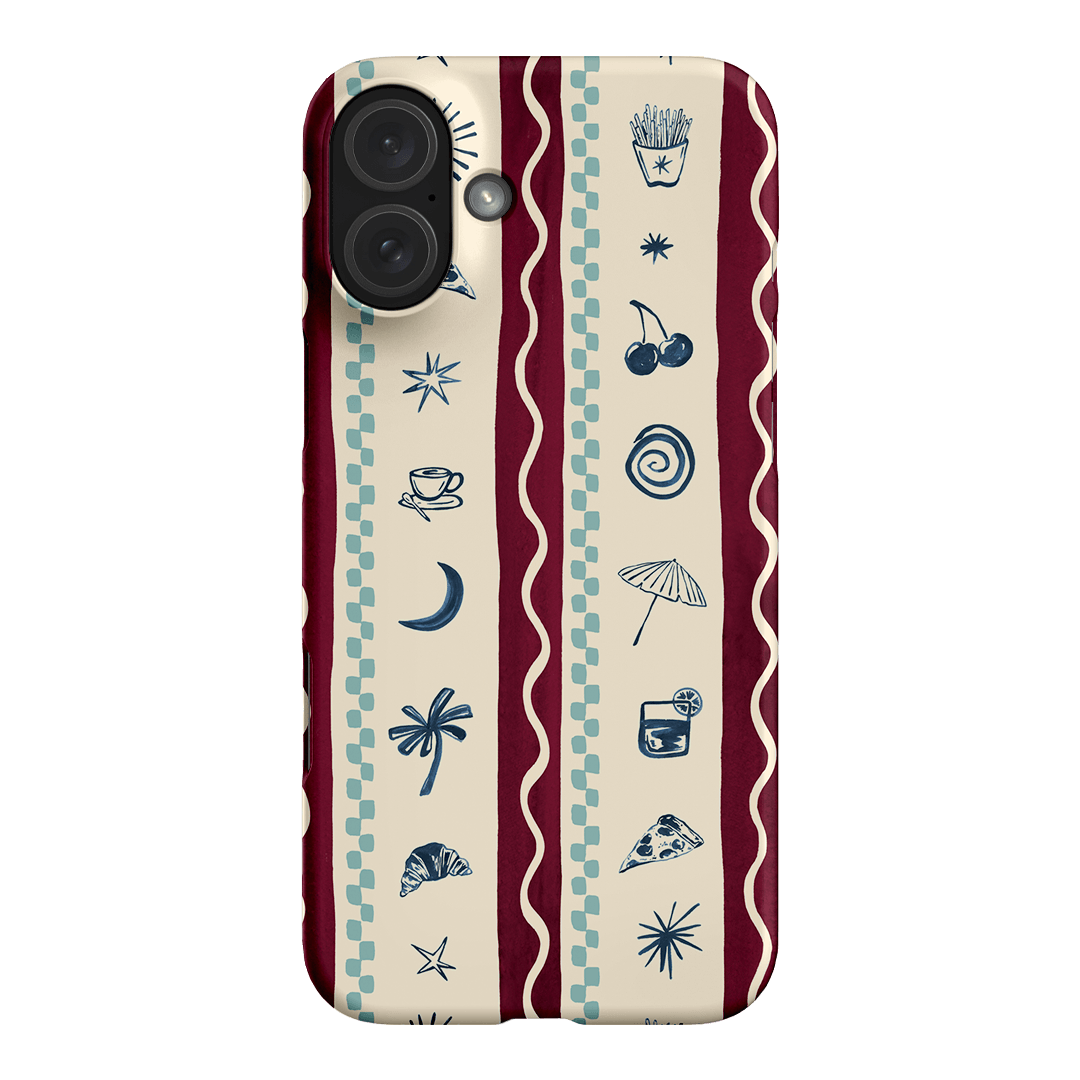 Summer Snacks Burgundy Printed Phone Cases iPhone 16 Plus / Snap by Charlie Taylor - The Dairy