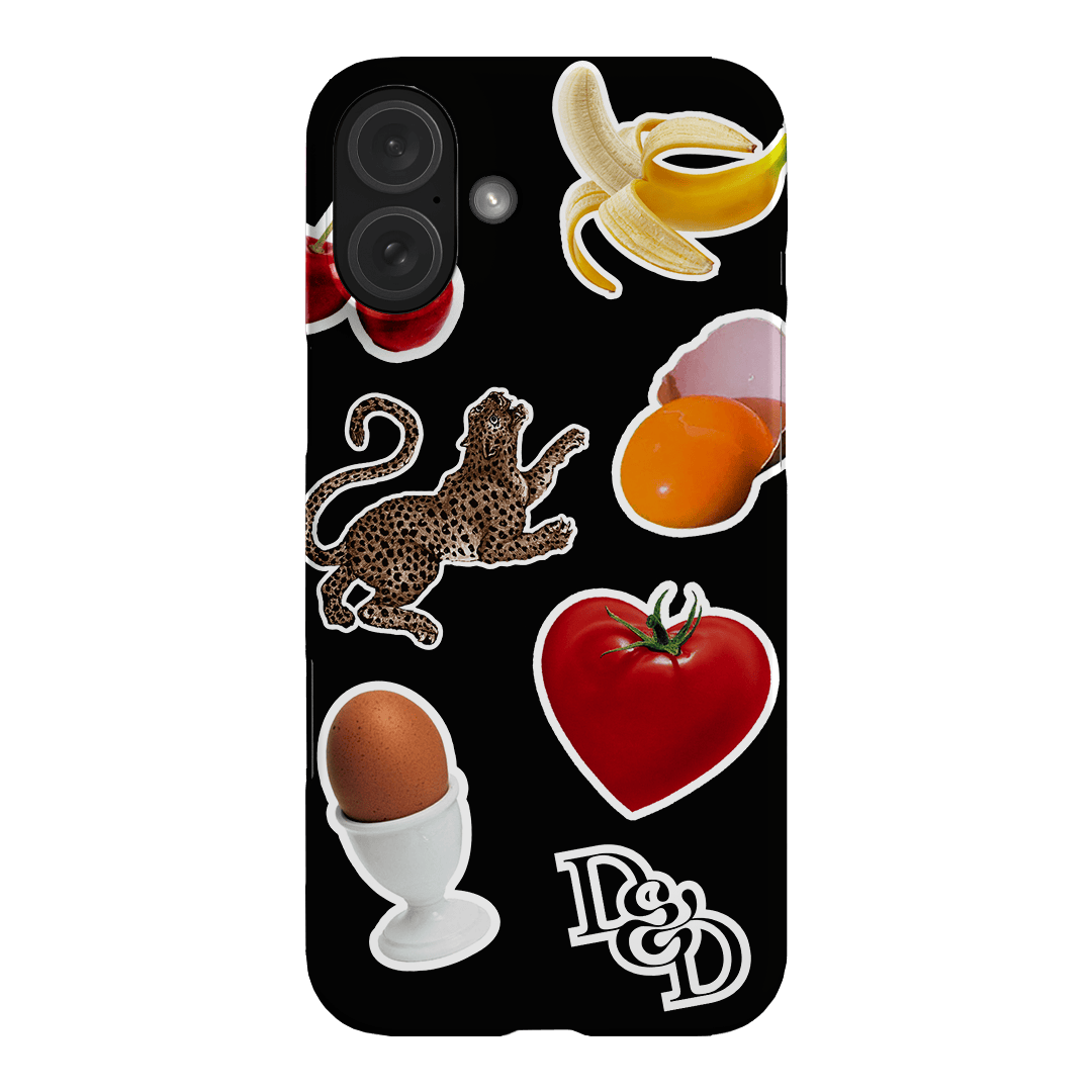 Sunday Stickers Black Printed Phone Cases by Desmond & Dempsey - The Dairy