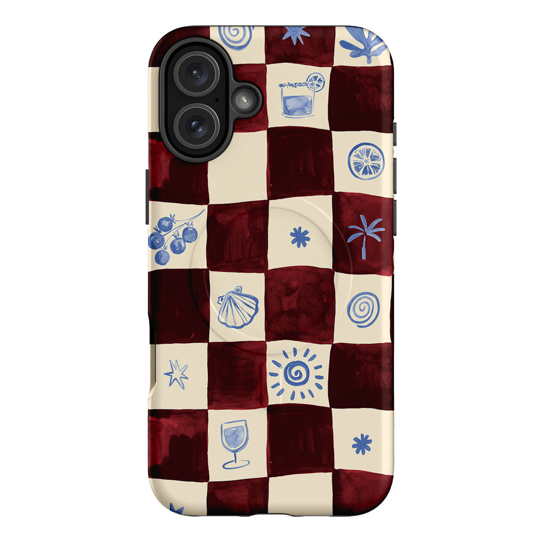Afternoon Mezze Maroon Printed Phone Cases iPhone 16 Plus / Armoured MagSafe by Charlie Taylor - The Dairy