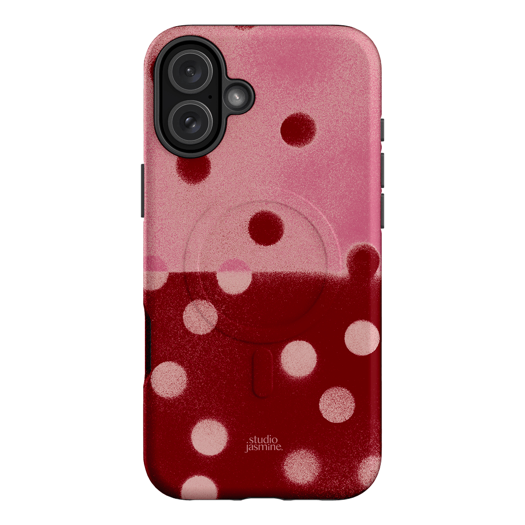 Cherry Polka Dot Printed Phone Cases iPhone 16 Plus / Armoured MagSafe by Jasmine Dowling - The Dairy