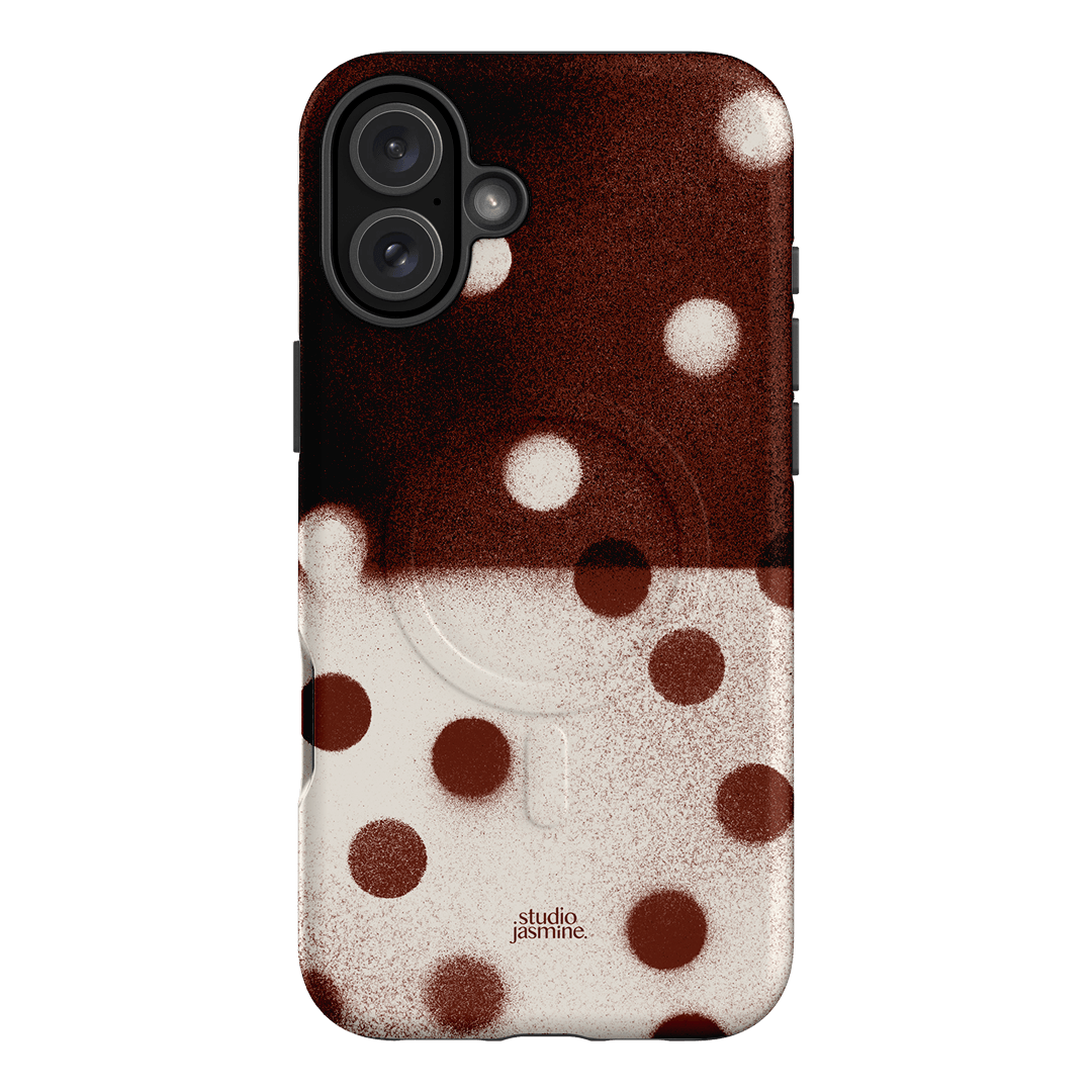 Espresso Polka Dot Printed Phone Cases iPhone 16 Plus / Armoured MagSafe by Jasmine Dowling - The Dairy