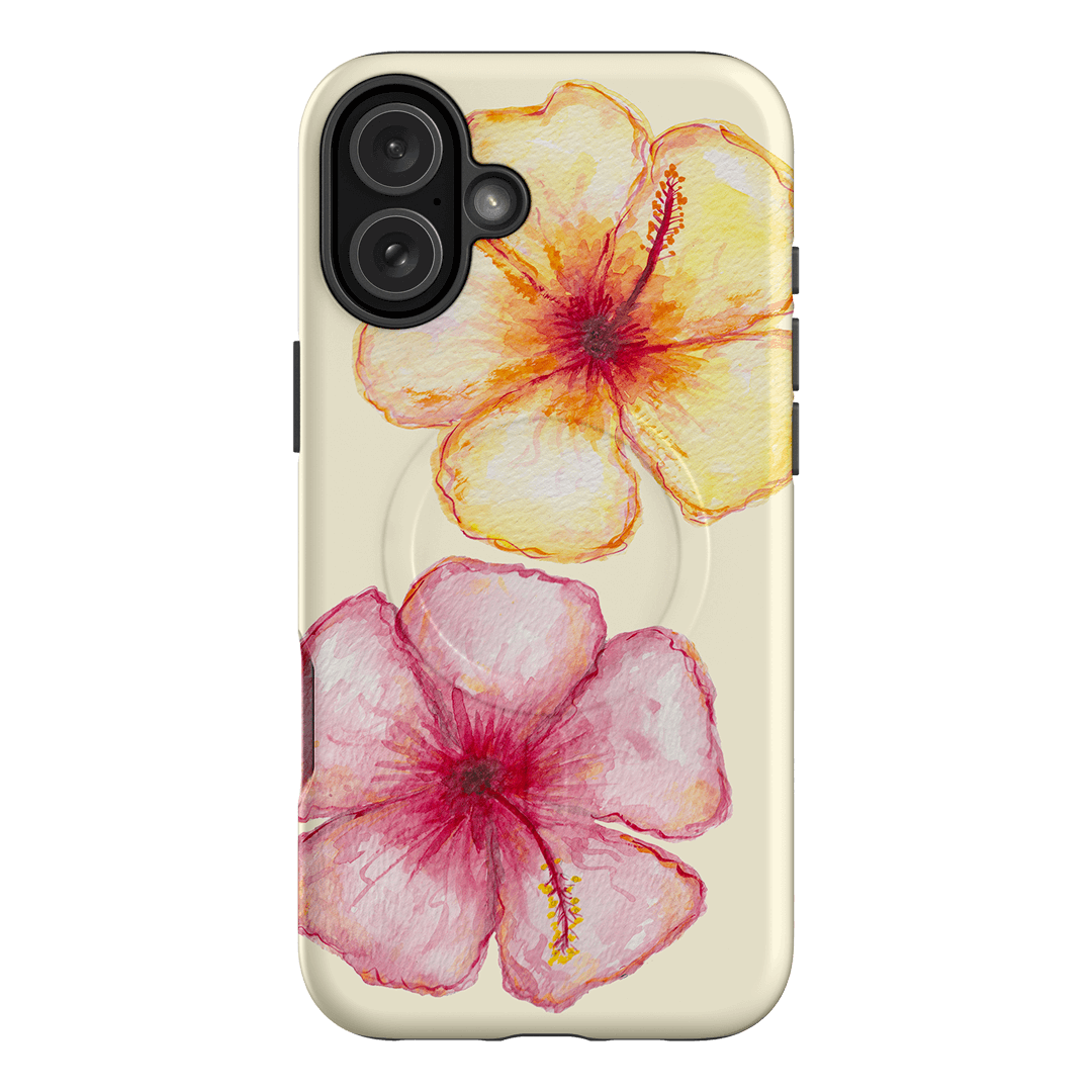 Hibiscus Flower Yellow Printed Phone Cases iPhone 16 Plus / Armoured MagSafe by BG. Studio - The Dairy