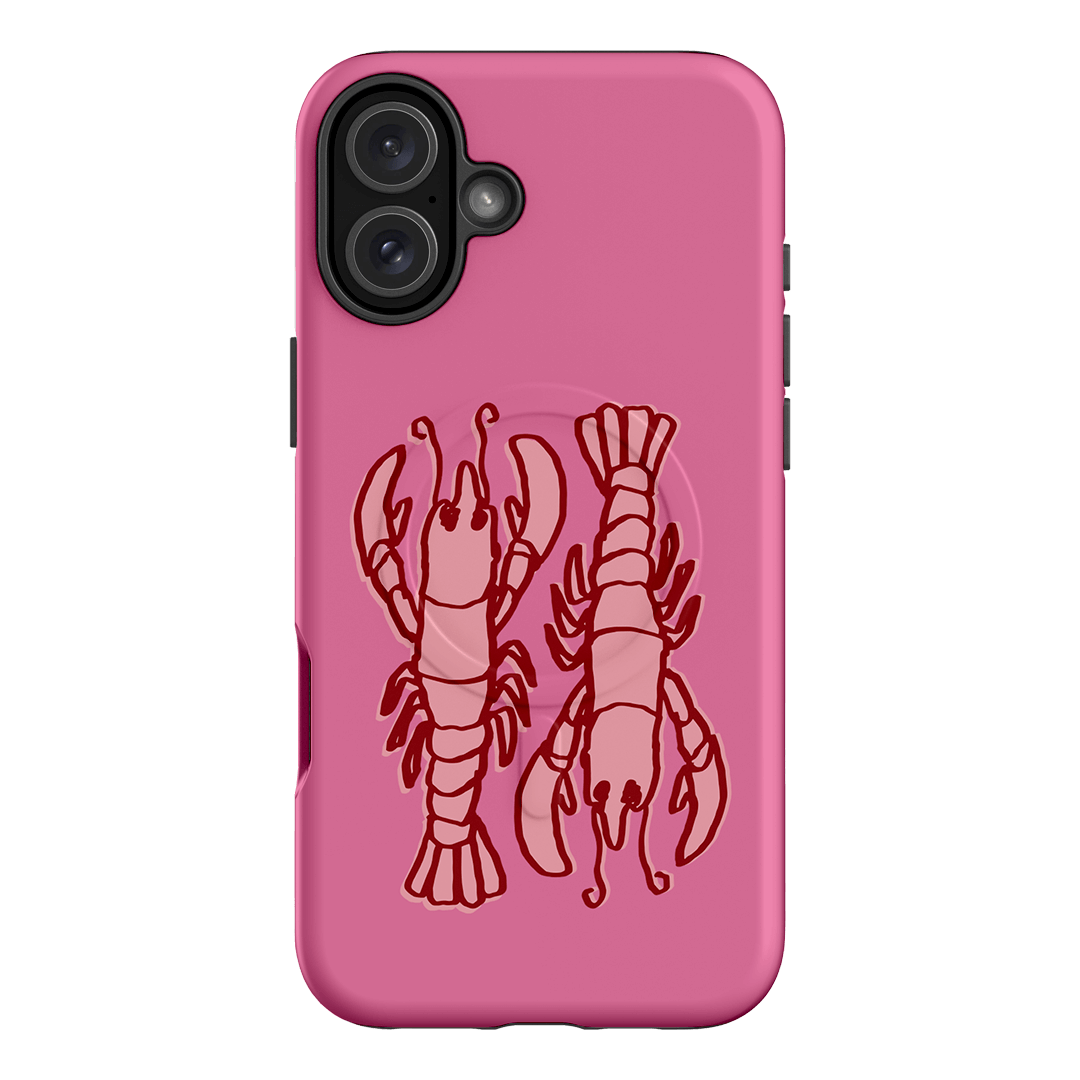 Lobster Love Pink Printed Phone Cases iPhone 16 Plus / Armoured MagSafe by The Dairy - The Dairy