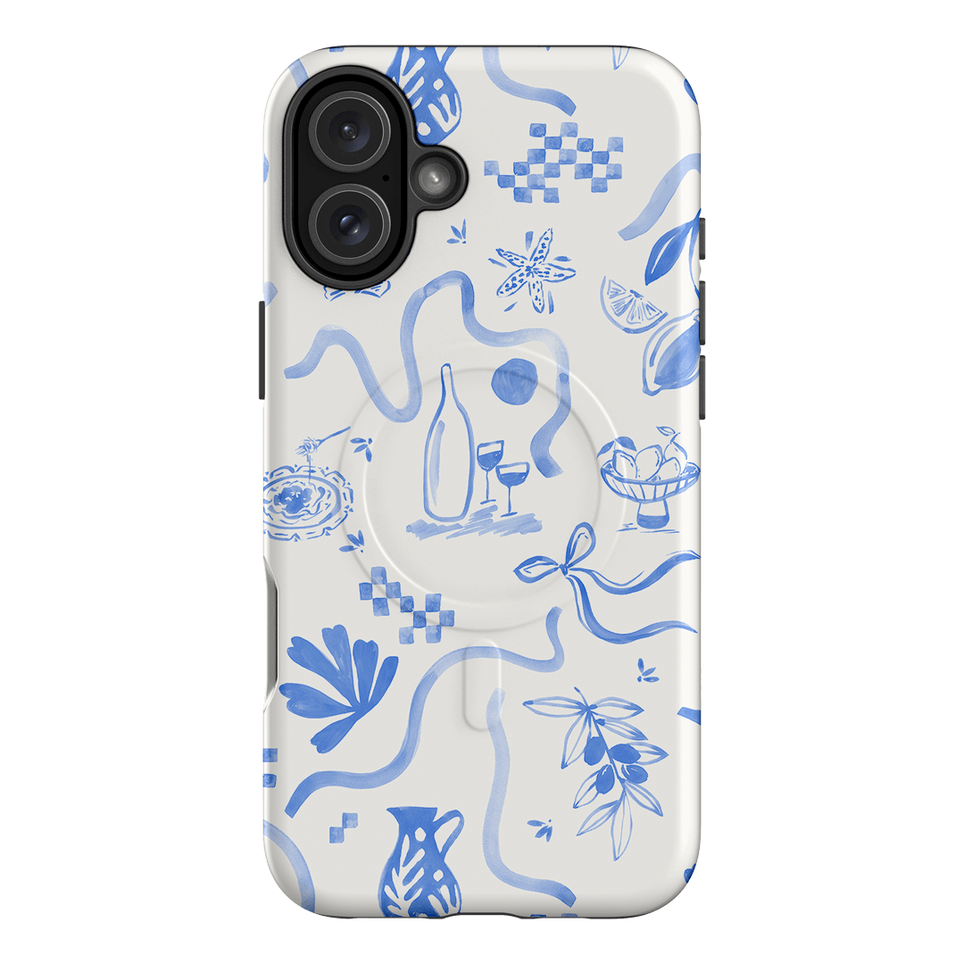 Mediterranean Wave Printed Phone Cases iPhone 16 Plus / Armoured MagSafe by Charlie Taylor - The Dairy