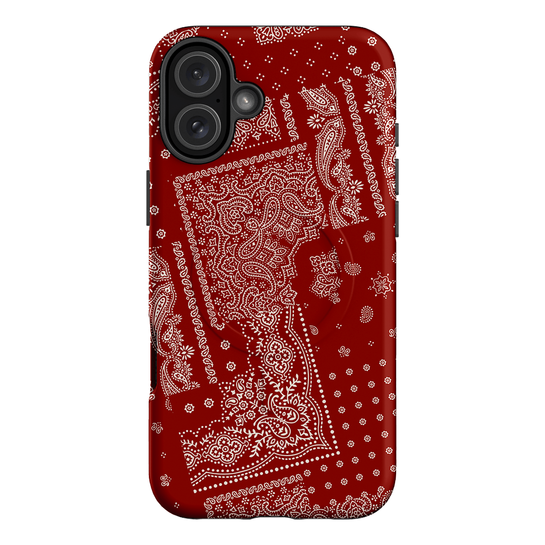 Paisley Crimson Printed Phone Cases iPhone 16 Plus / Armoured MagSafe by The Dairy - The Dairy