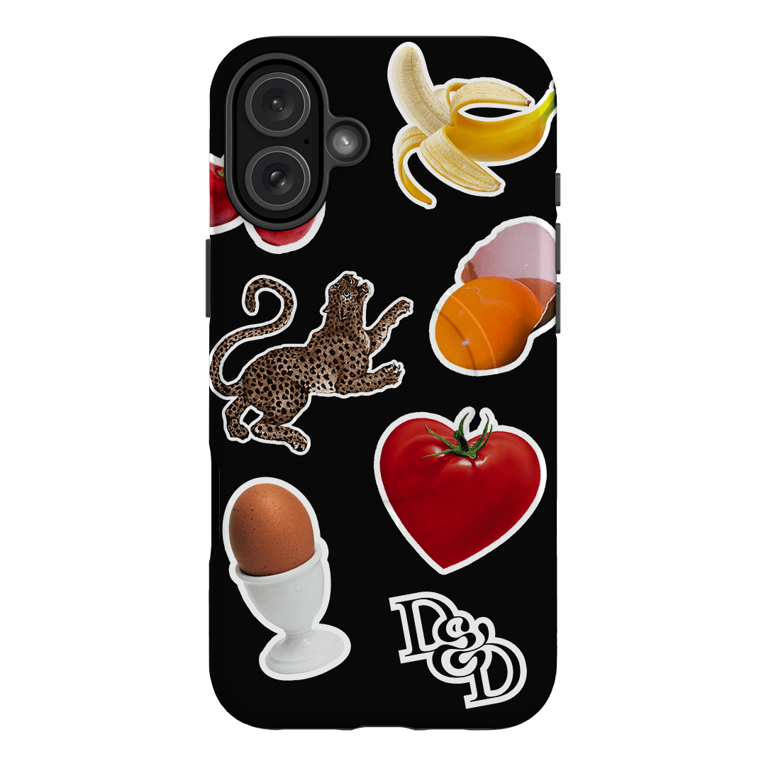 Sunday Stickers Black Printed Phone Cases by Desmond & Dempsey - The Dairy