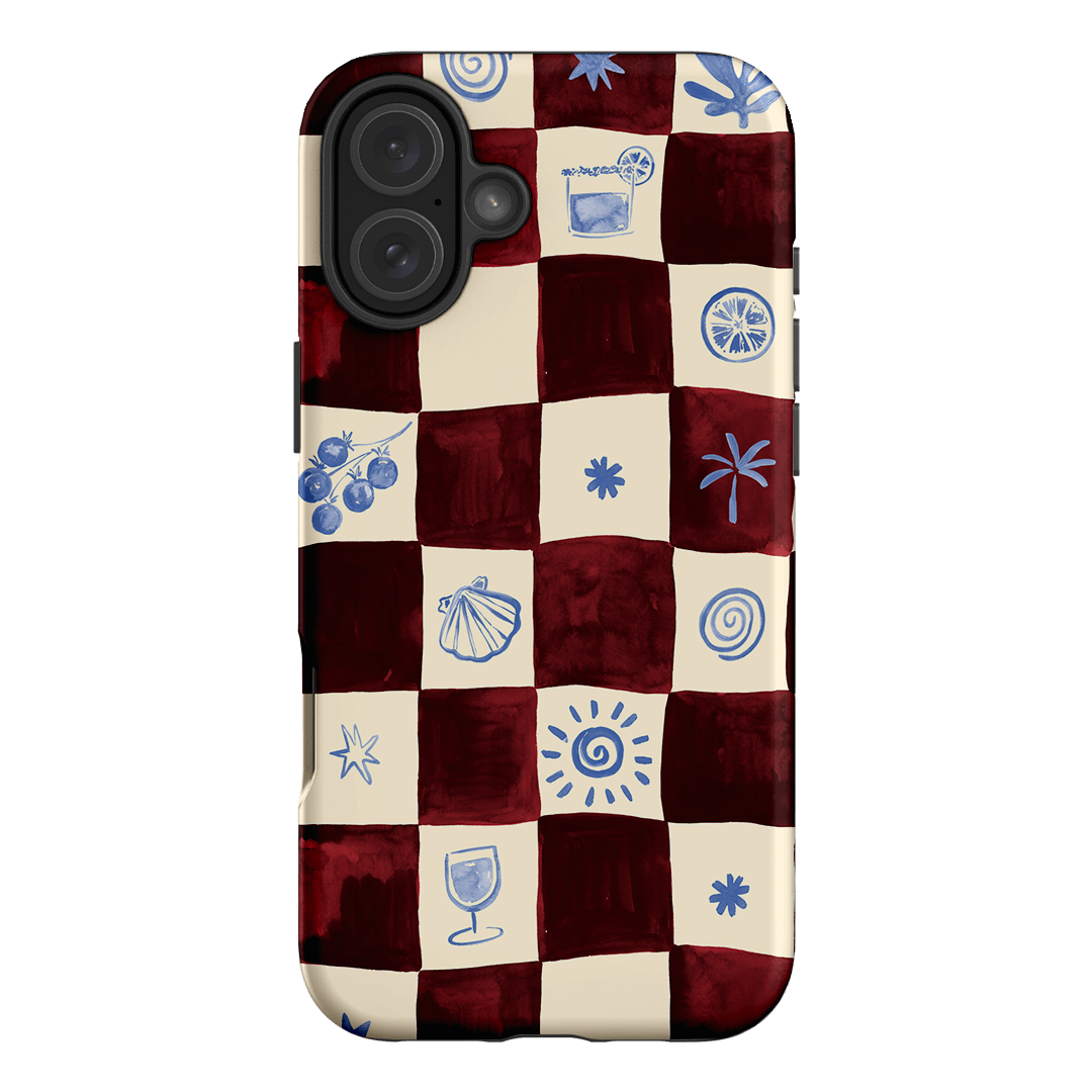 Afternoon Mezze Maroon Printed Phone Cases iPhone 16 Plus / Armoured by Charlie Taylor - The Dairy