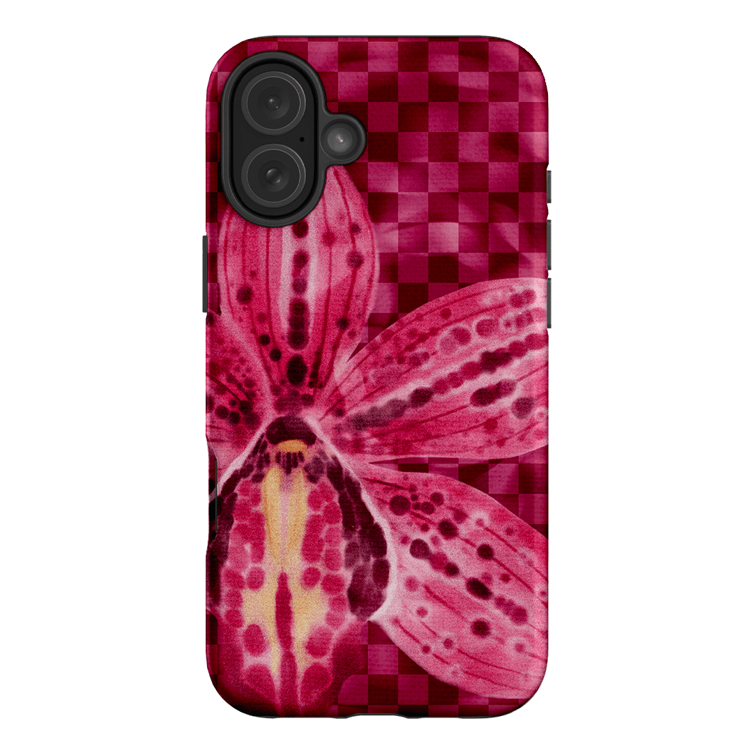 Check Orchid Printed Phone Cases iPhone 16 Plus / Armoured by Sally Hungerford - The Dairy