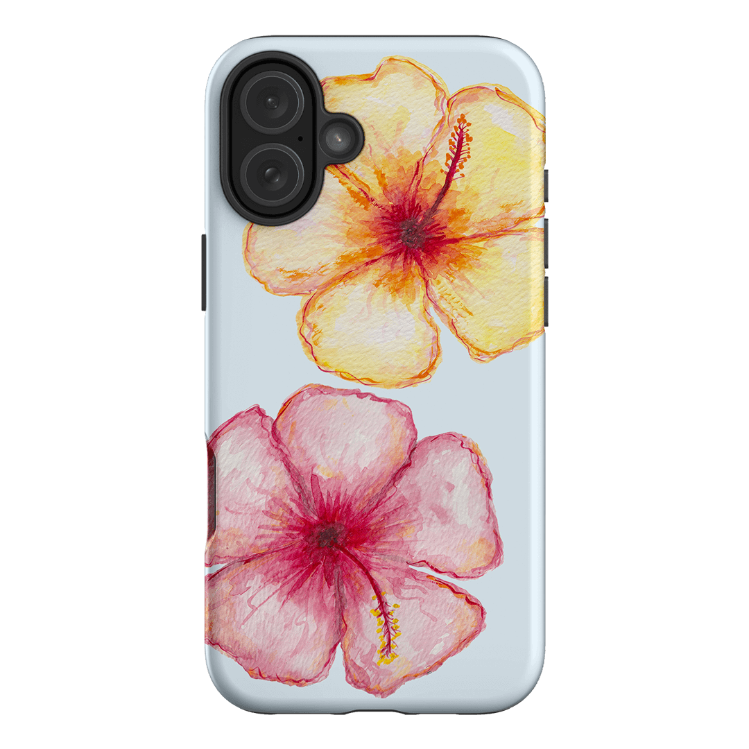 Hibiscus Flower Blue Printed Phone Cases iPhone 16 Plus / Armoured by BG. Studio - The Dairy