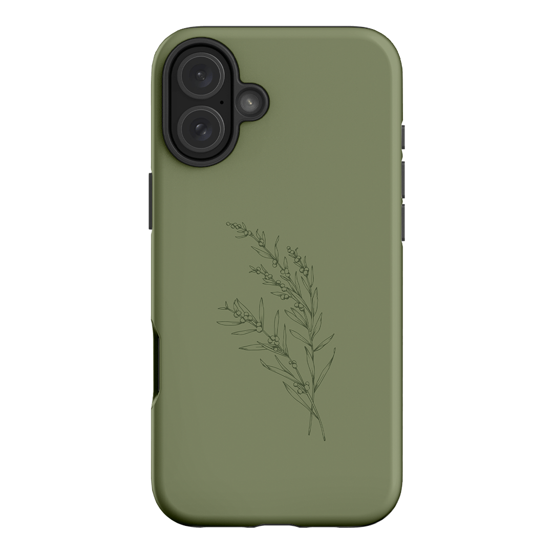 Khaki Wattle Printed Phone Cases iPhone 16 Plus / Armoured by Typoflora - The Dairy