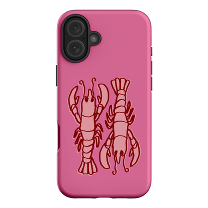 Lobster Love Pink Printed Phone Cases iPhone 16 Plus / Armoured by The Dairy - The Dairy