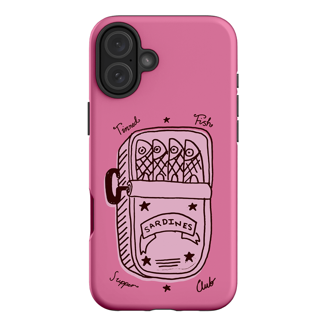 Sardine Social Pink Printed Phone Cases iPhone 16 Plus / Armoured by The Dairy - The Dairy