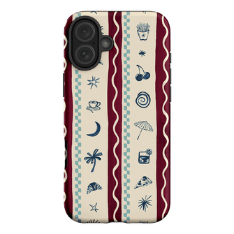 Summer Snacks Burgundy Printed Phone Cases iPhone 16 Plus / Armoured by Charlie Taylor - The Dairy