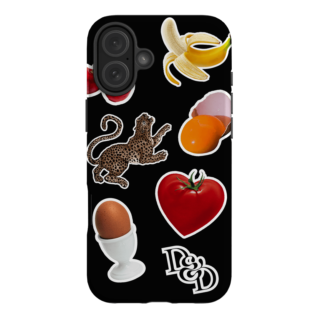 Sunday Stickers Black Printed Phone Cases by Desmond & Dempsey - The Dairy