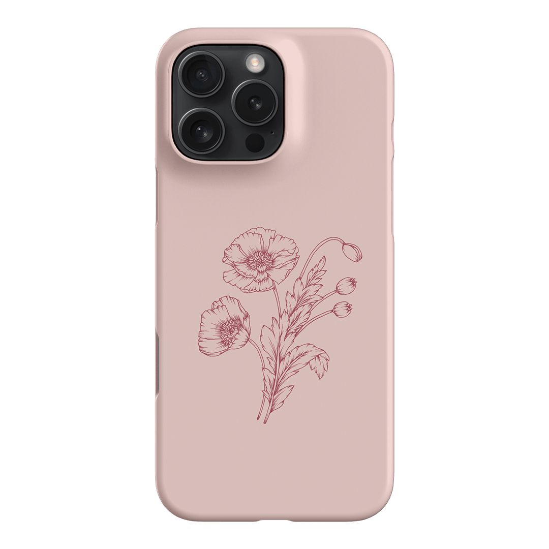 Blush Poppies Printed Phone Cases iPhone 16 Pro Max / Snap by Typoflora - The Dairy
