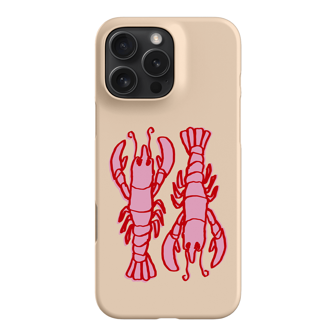 Lobster Love Peach Printed Phone Cases iPhone 16 Pro Max / Snap by The Dairy - The Dairy