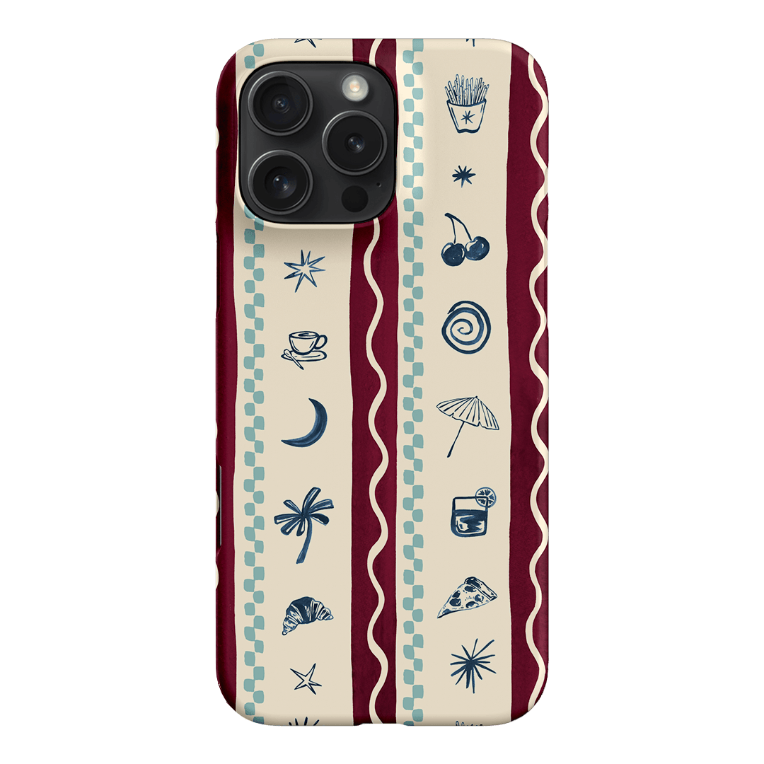 Summer Snacks Burgundy Printed Phone Cases iPhone 16 Pro Max / Snap by Charlie Taylor - The Dairy