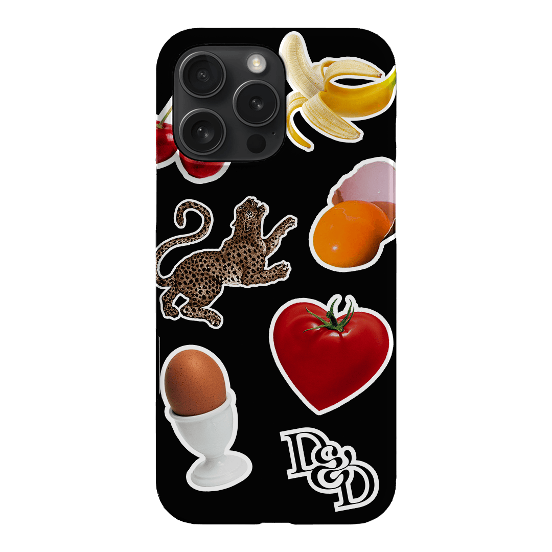 Sunday Stickers Black Printed Phone Cases by Desmond & Dempsey - The Dairy
