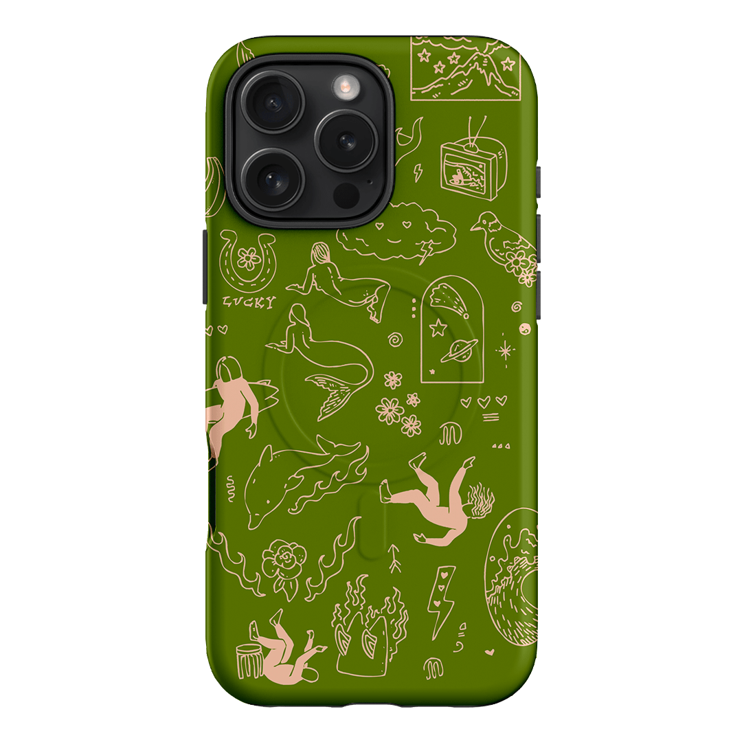 Easty Flash Green Printed Phone Cases iPhone 16 Pro Max / Armoured MagSafe by Easty Beasty - The Dairy