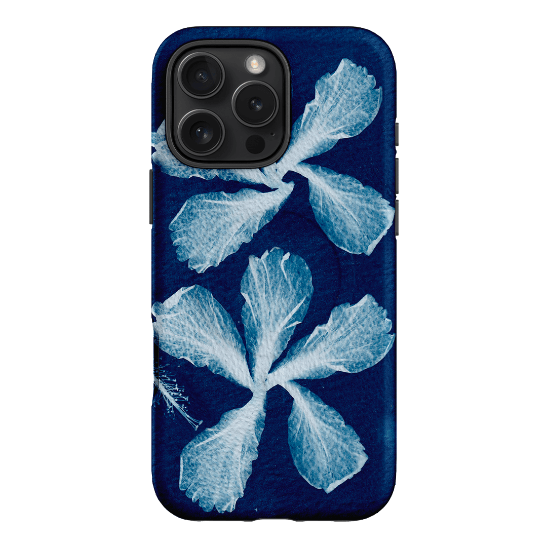 Hibiscus Cyanotype Printed Phone Cases iPhone 16 Pro Max / Armoured MagSafe by Sally Hungerford - The Dairy