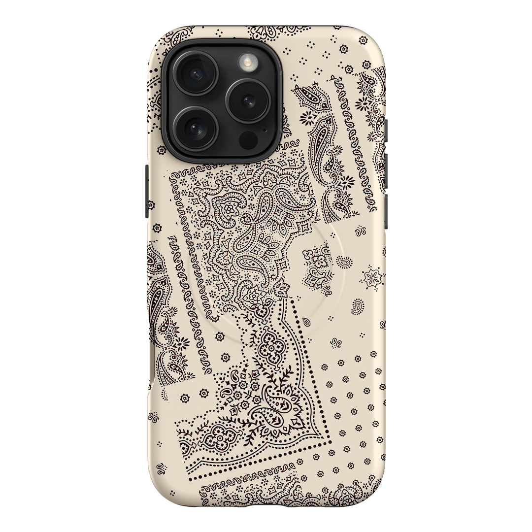 Paisley Ecru Printed Phone Cases iPhone 16 Pro Max / Armoured MagSafe by The Dairy - The Dairy