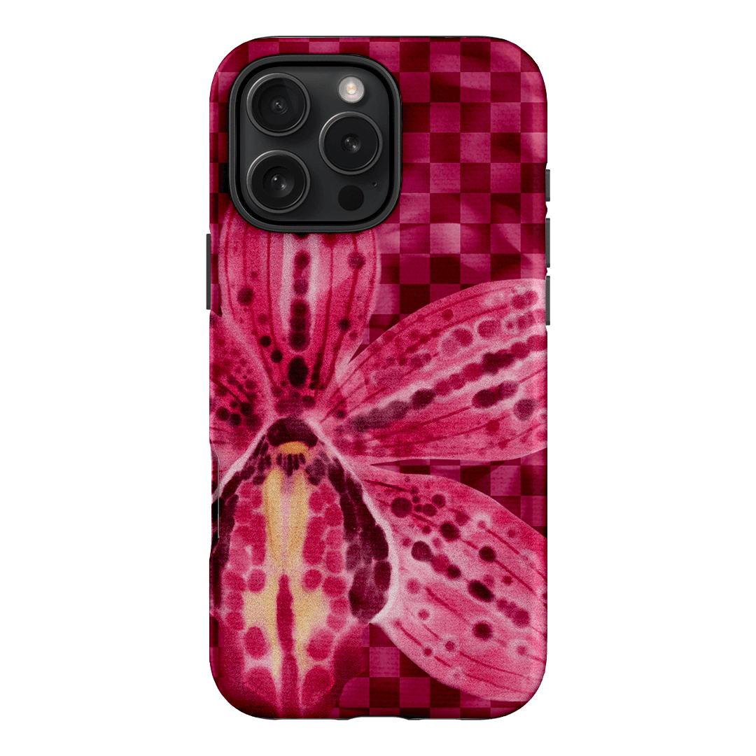 Check Orchid Printed Phone Cases iPhone 16 Pro Max / Armoured by Sally Hungerford - The Dairy