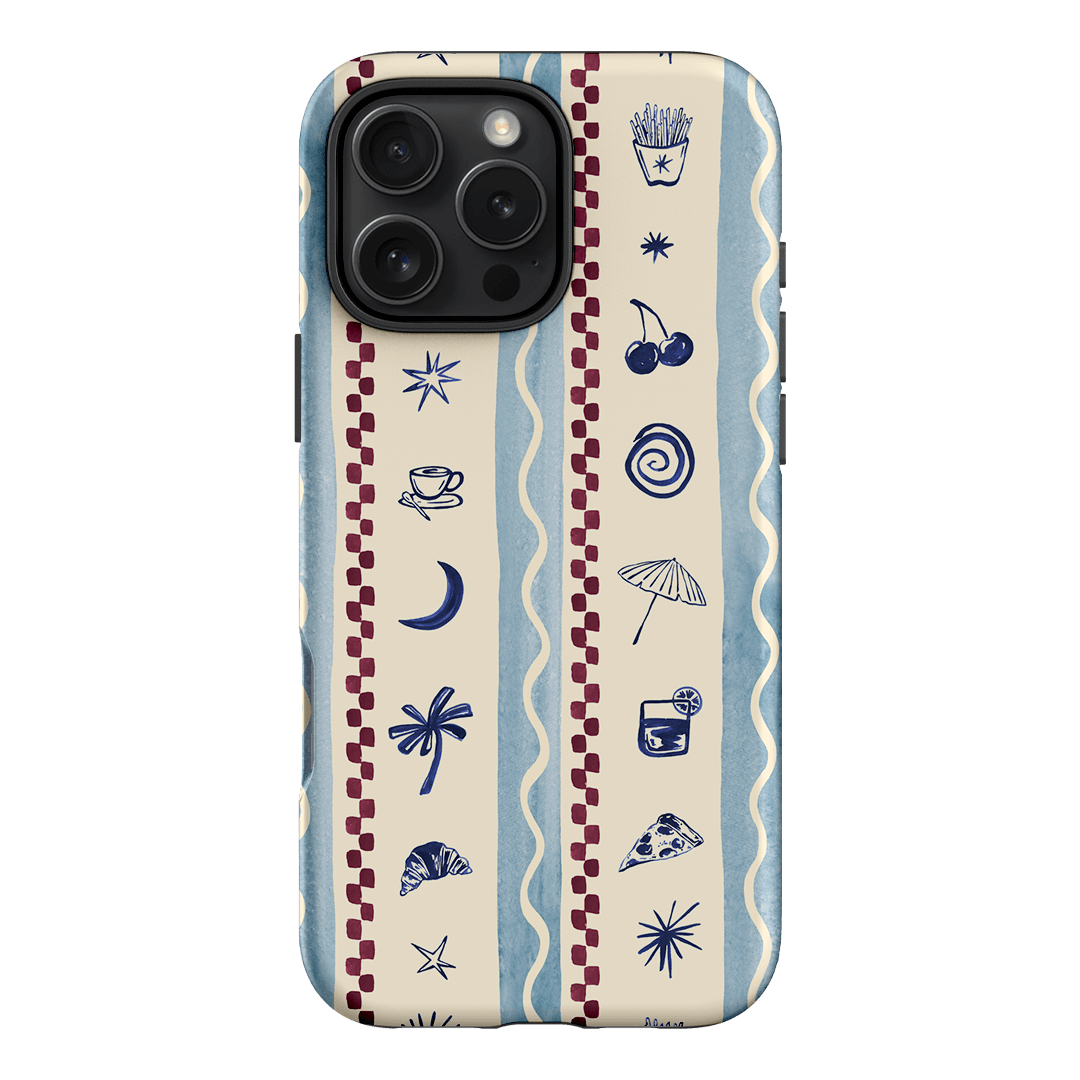 Summer Snacks Blue Printed Phone Cases iPhone 16 Pro Max / Armoured by Charlie Taylor - The Dairy
