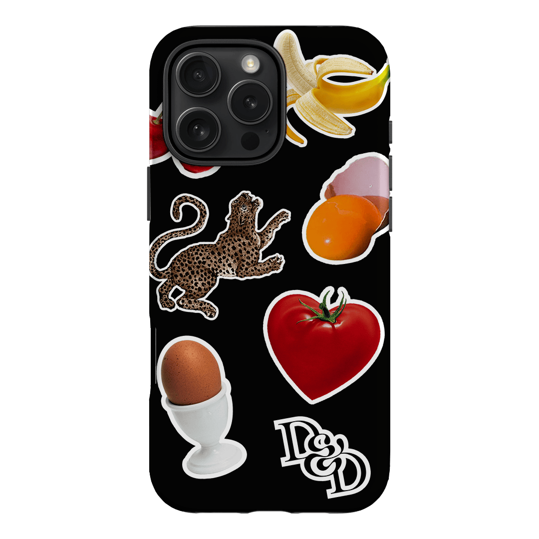 Sunday Stickers Black Printed Phone Cases by Desmond & Dempsey - The Dairy